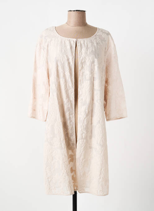 Manteau long coupe cintrée sans capuche rose VERA MONT femme