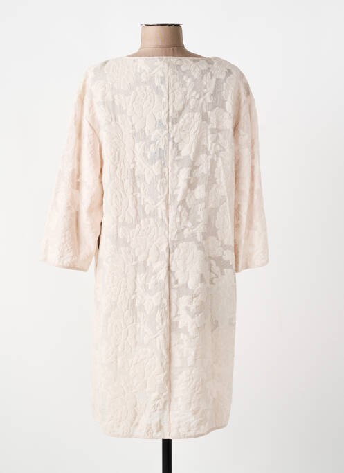 Manteau long coupe cintrée sans capuche rose VERA MONT femme