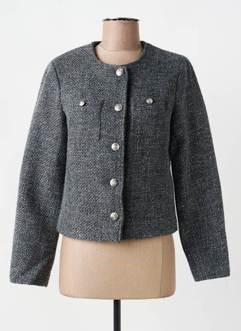Veste chic fermeture boutonnée sur le devant gris JULIE GUERLANDE femme