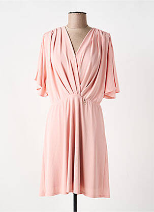 Robe courte coupe fluide manches 3/4 rose RELISH femme