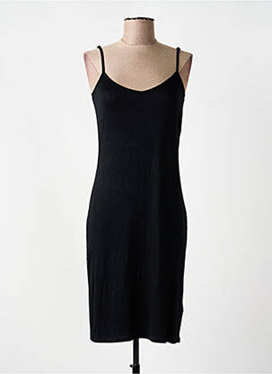 Robe courte col v fines bretelles noir MARBLE femme
