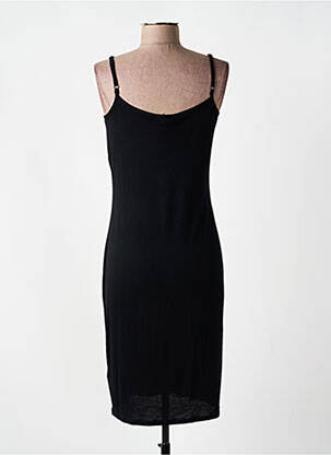 Robe courte col v fines bretelles noir MARBLE femme