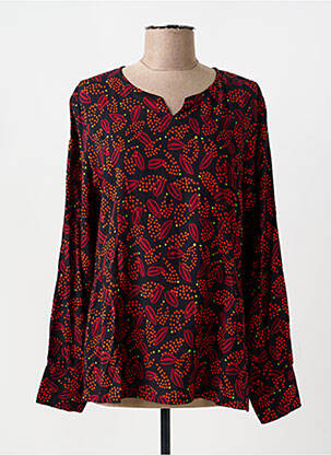 Blouse tissage popeline manches longues rouge AGATHE & LOUISE femme
