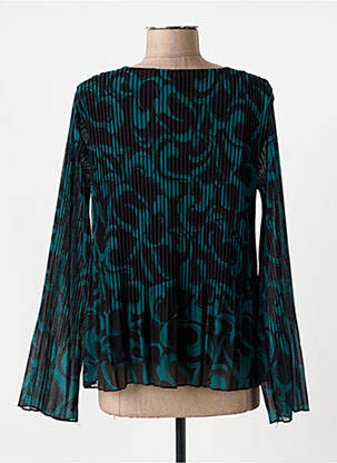 Chemisier tissage crêpe manches longues vert LA FEE MARABOUTEE femme