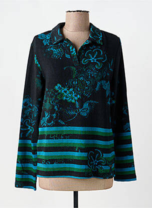 Polo stretch manches longues noir AGATHE & LOUISE femme
