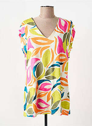 T-shirt imprimé fantaisie manches courtes vert REVER MILE femme