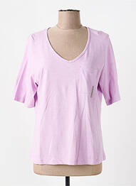 T-shirt sérigraphie avec strass manches courtes violet SIGNE NATURE femme