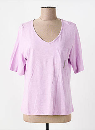 T-shirt sérigraphie avec strass manches courtes violet SIGNE NATURE femme