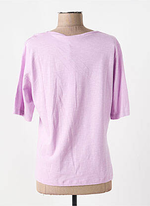 T-shirt sérigraphie avec strass manches courtes violet SIGNE NATURE femme