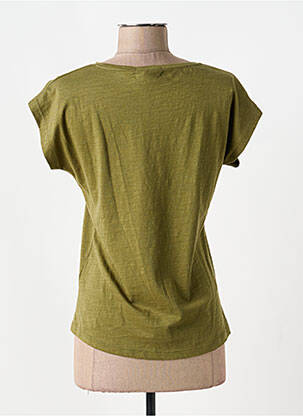 T-shirt sérigraphie manches courtes vert YES.ZEE femme