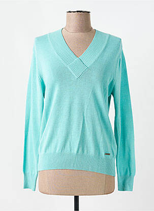 Pull col v manches longues bleu AGATHE & LOUISE femme