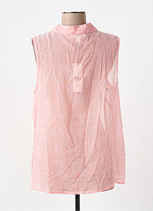 Chemisier tissage crêpe sans manche orange MD'M femme