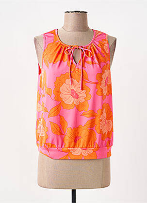 Top tissage jersey sans manche orange K-DESIGN femme
