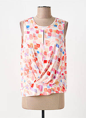 Top tissage jersey sans manche beige K-DESIGN femme