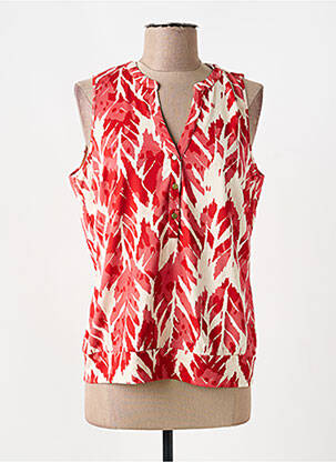 Top tissage jersey sans manche rouge K-DESIGN femme