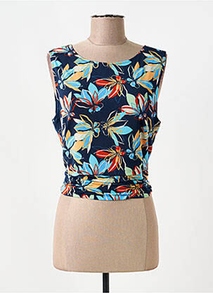 Top tissage jersey sans manche bleu MD'M femme
