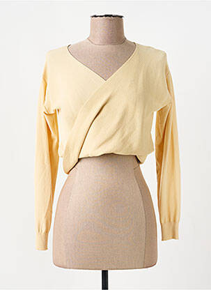Pull col v manches longues beige YES.ZEE femme