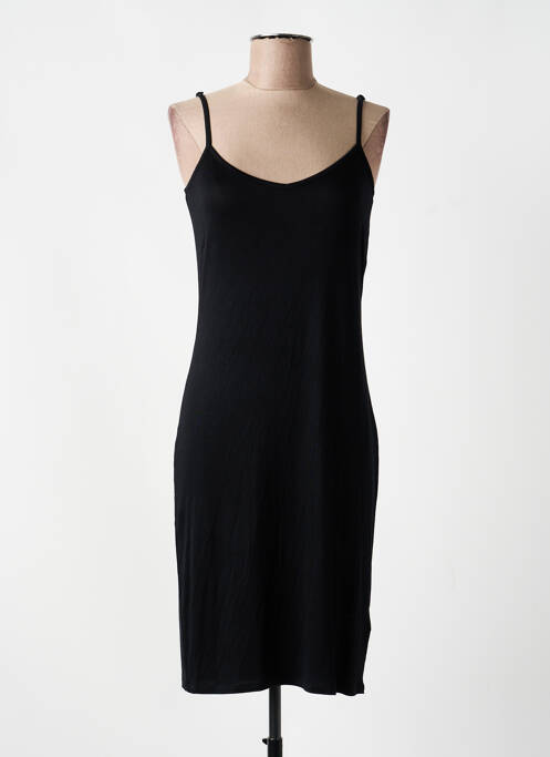 Robe courte col v fines bretelles noir MARBLE femme