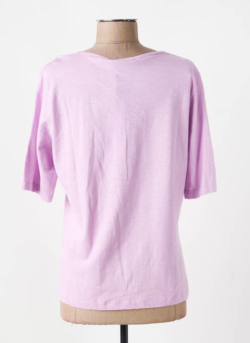 T-shirt sérigraphie avec strass manches courtes violet SIGNE NATURE femme