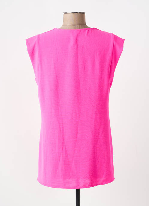 Blouse tissage crêpe sans manche rose REVER MILE femme