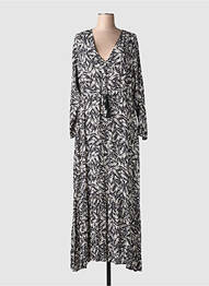 Robe longue manches longues manches longues noir LA FEE MARABOUTEE femme