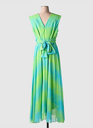 Robe longue imprimé fantaisie sans manche vert GREGORY PAT femme
