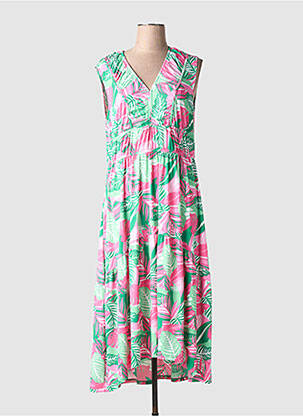 Robe mi-longue coupe fluide sans manche rose MARBLE femme