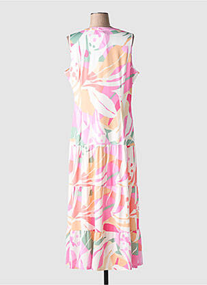 Robe longue imprimé fantaisie sans manche rose K-DESIGN femme