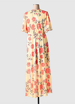 Robe longue manches courtes manches courtes jaune RELISH femme
