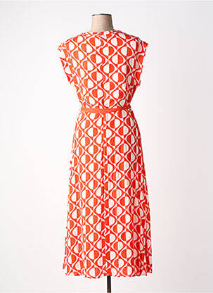 Robe mi-longue coupe fluide manches courtes rouge MD'M femme