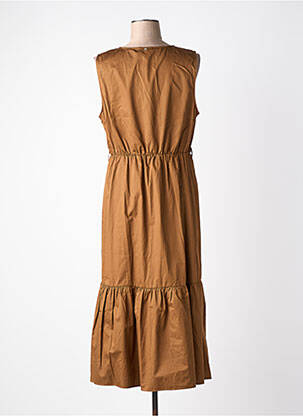 Robe mi-longue coupe fluide sans manche marron KOCCA femme