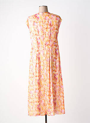 Robe longue imprimé fantaisie manches courtes orange JULIE GUERLANDE femme
