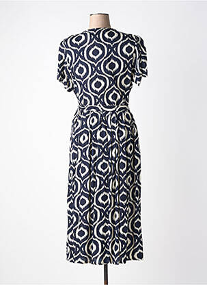 Robe longue imprimé fantaisie manches courtes bleu MD'M femme
