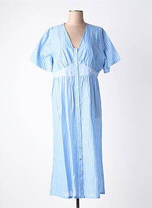 Robe longue manches courtes manches courtes bleu MD'M femme
