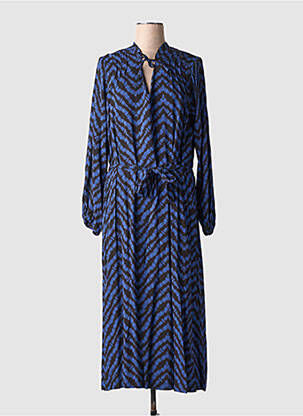 Robe longue manches longues manches longues bleu LA FEE MARABOUTEE femme