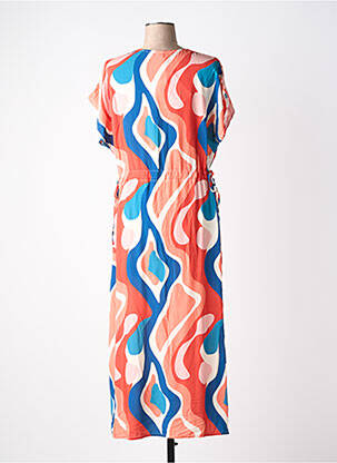 Robe longue imprimé fantaisie manches courtes rouge LA FEE MARABOUTEE femme