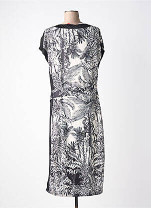 Robe longue imprimé fantaisie manches courtes noir K-DESIGN femme
