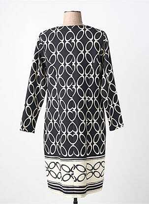 Robe mi-longue imprimé fantaisie manches longues noir GREGORY PAT femme