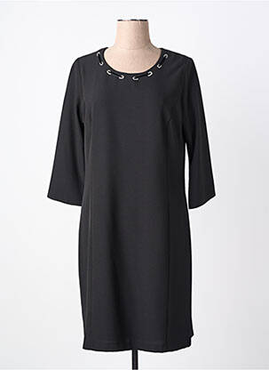 Robe mi-longue manches longues manches longues noir FRANCE RIVOIRE femme