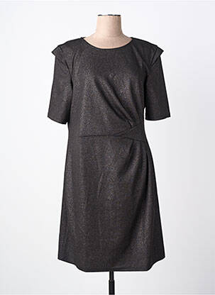 Robe mi-longue manches courtes manches courtes noir JULIE GUERLANDE femme