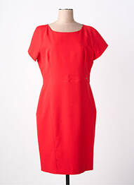 Robe mi-longue fermeture zippée au dos manches courtes rouge KOCCA femme