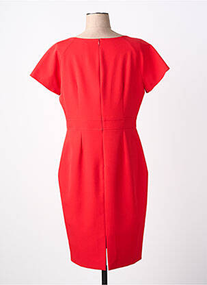 Robe mi-longue fermeture zippée au dos manches courtes rouge KOCCA femme
