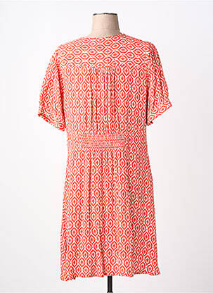 Robe mi-longue coupe fluide manches courtes rouge MD'M femme
