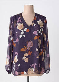 Blouse imprimé fleurs manches longues violet SIGNE NATURE femme