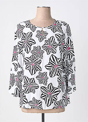 Blouse tissage popeline manches longues blanc FRANK WALDER femme