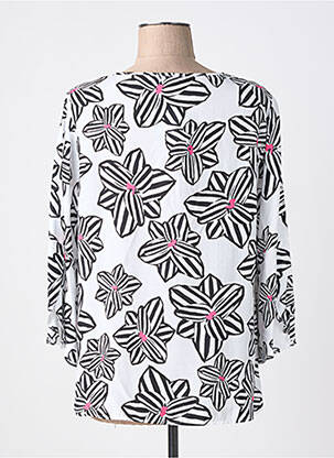 Blouse tissage popeline manches longues blanc FRANK WALDER femme