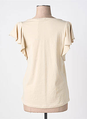 T-shirt sérigraphie manches courtes beige YES.ZEE femme