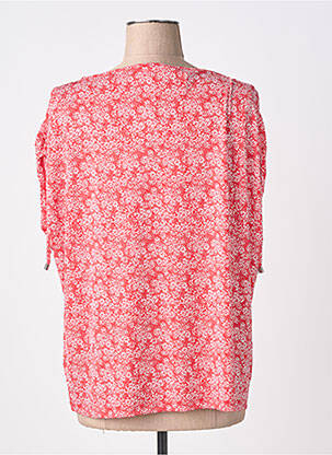Top tissage crêpe manches courtes rouge MARBLE femme