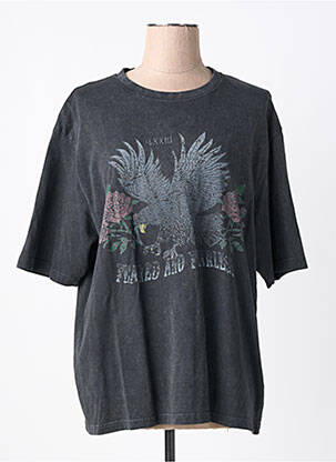 T-shirt coupe droite manches courtes gris ROSE GARDEN femme