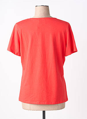 T-shirt col v manches courtes rouge LEO & UGO femme